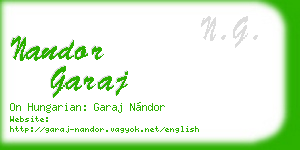 nandor garaj business card